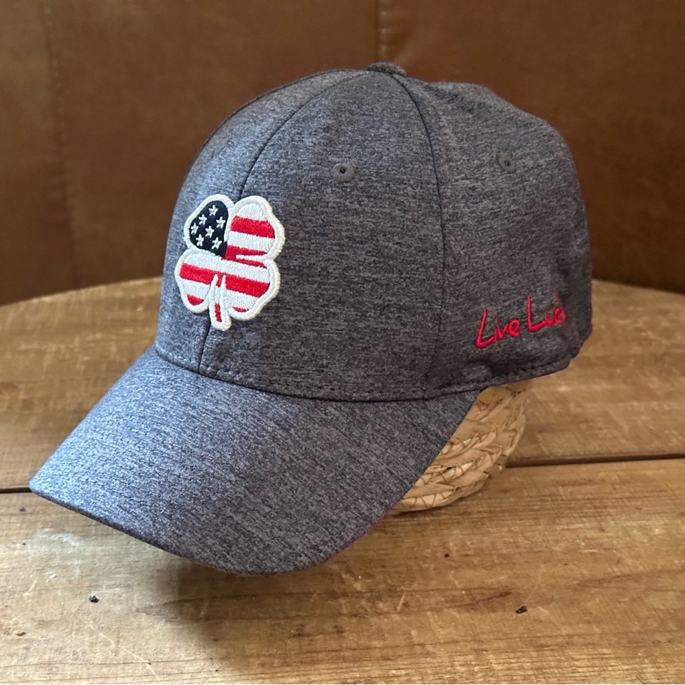 Black Clover USA Flag Heather Flex Stretch Fitted Cap (L/XL)